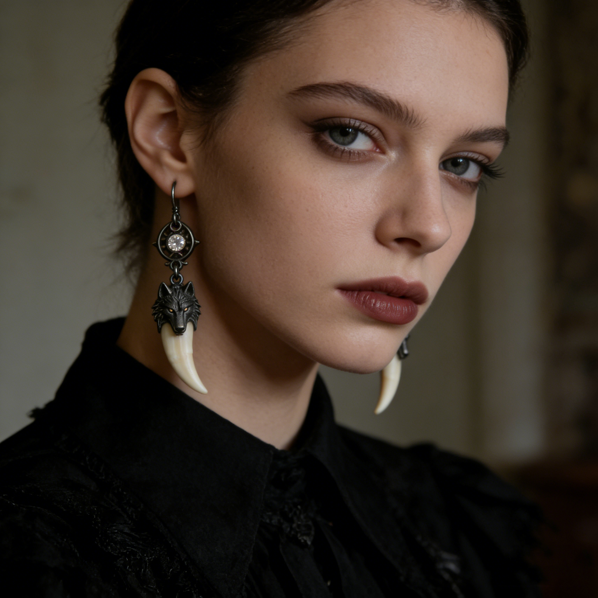 Shadow Wolf Earrings