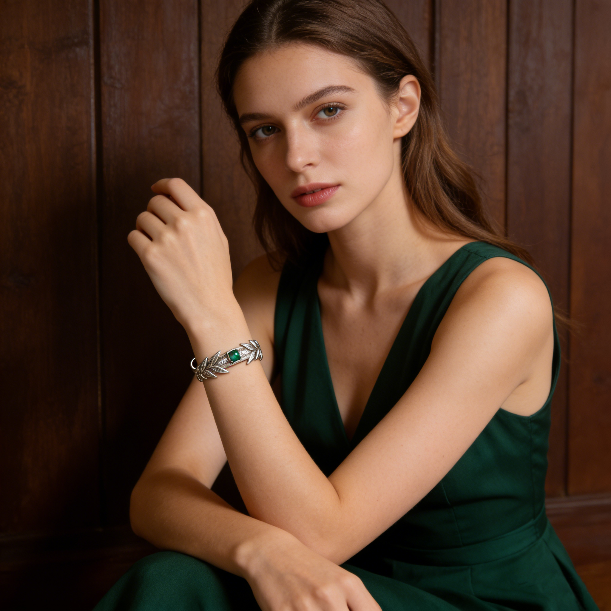 Emerald Bamboo Cuff