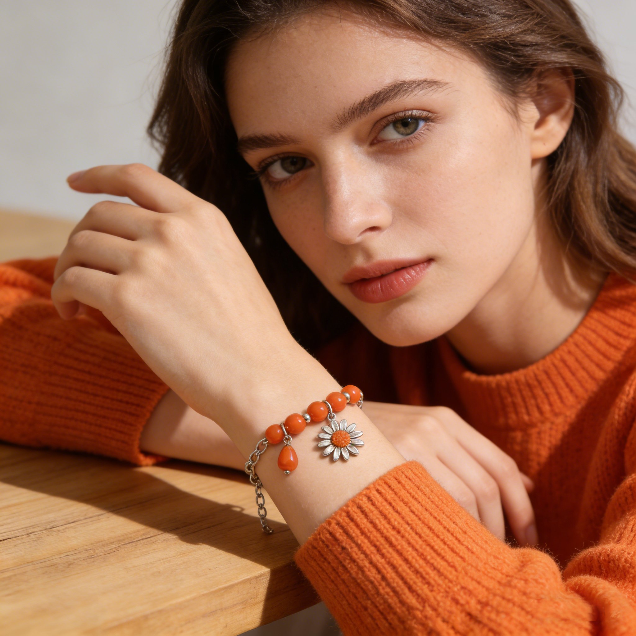 Orange Petal Bracelet