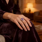 Amethyst Cross Star Ring