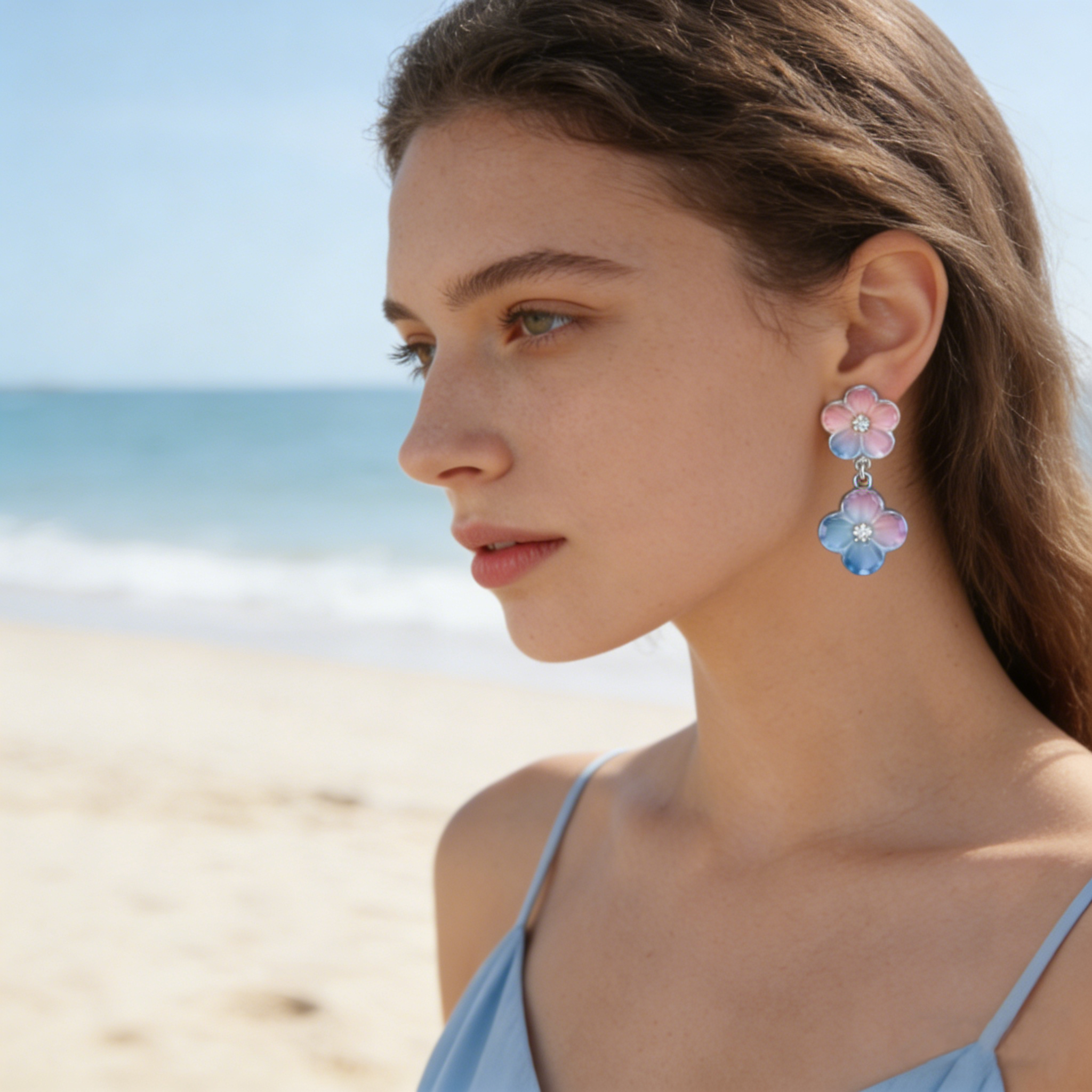 Ombré Floral Drops Earrings