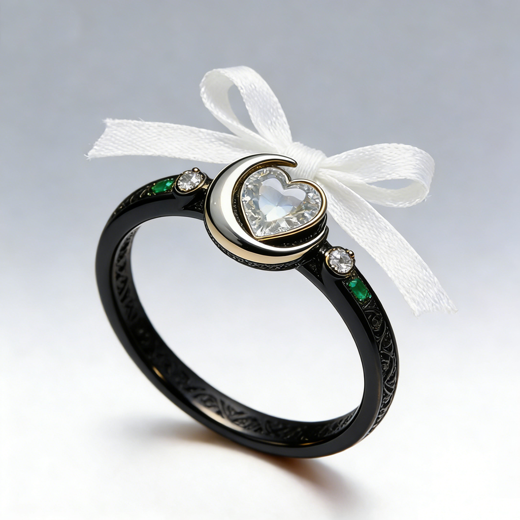 Moonlit Heart Ring