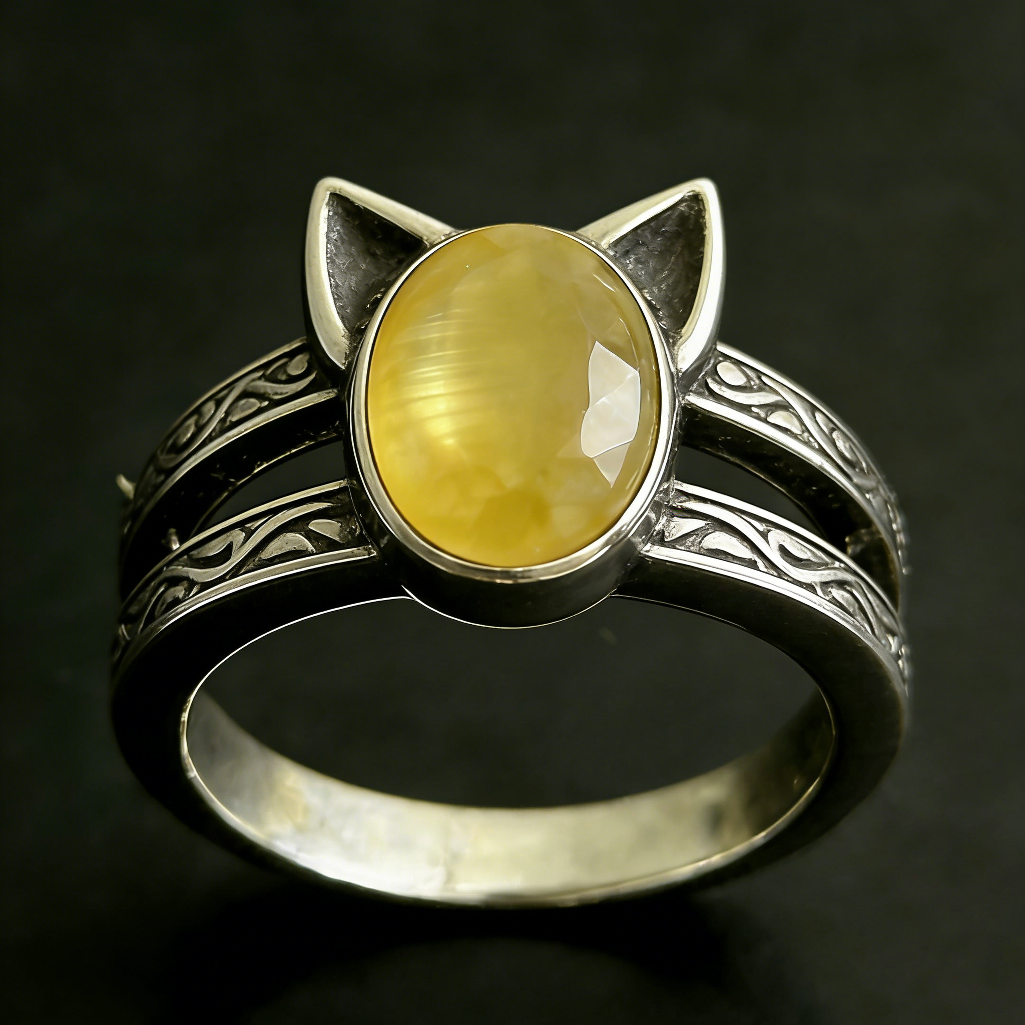 Golden Feline Ring