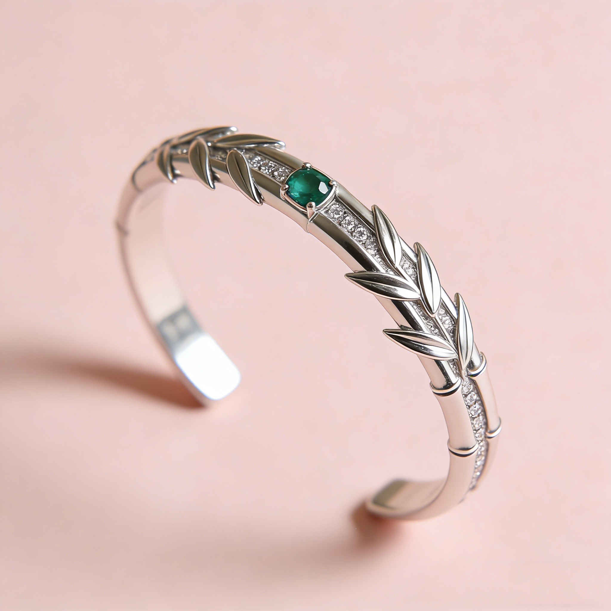 Emerald Bamboo Cuff