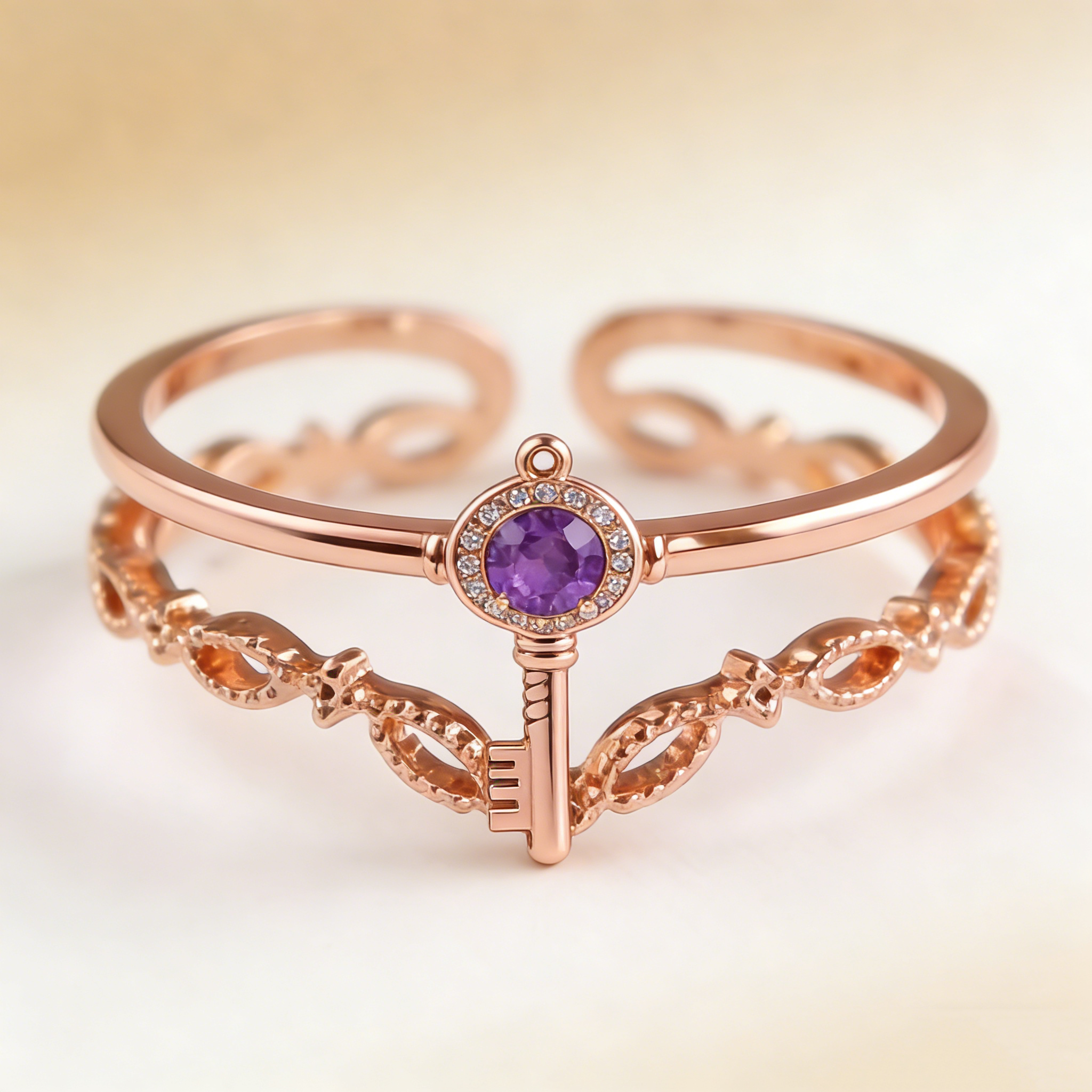Amethyst Key Ring