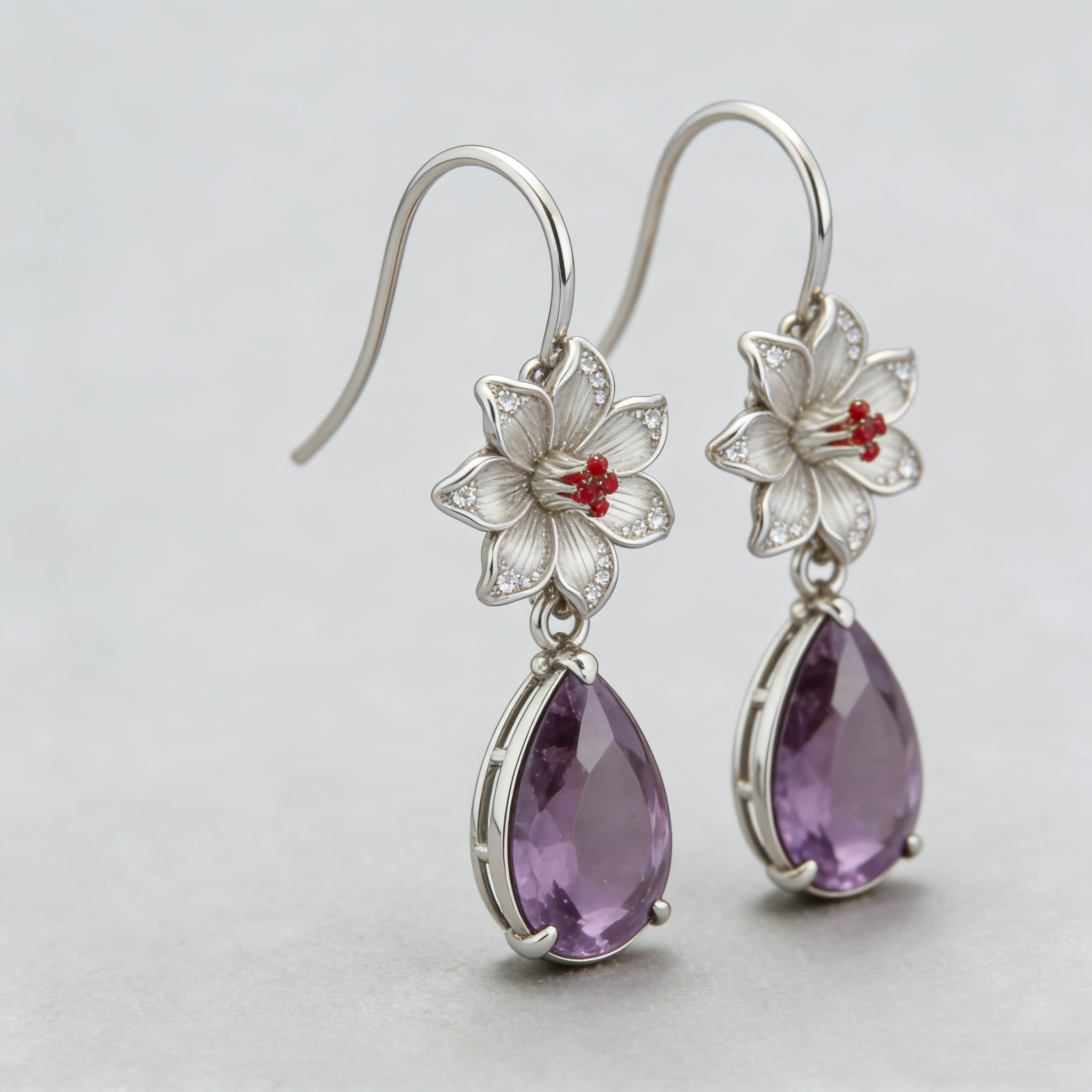 Lily Amethyst Drops Earrings