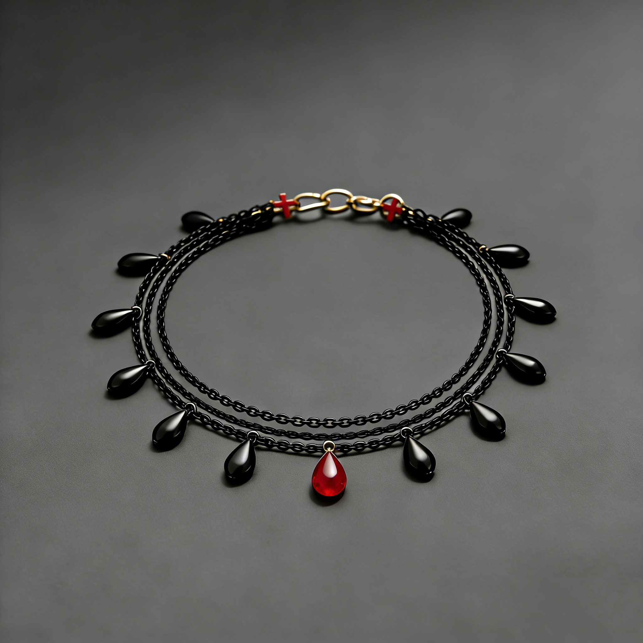 Noir Droplet Chained Bracelet