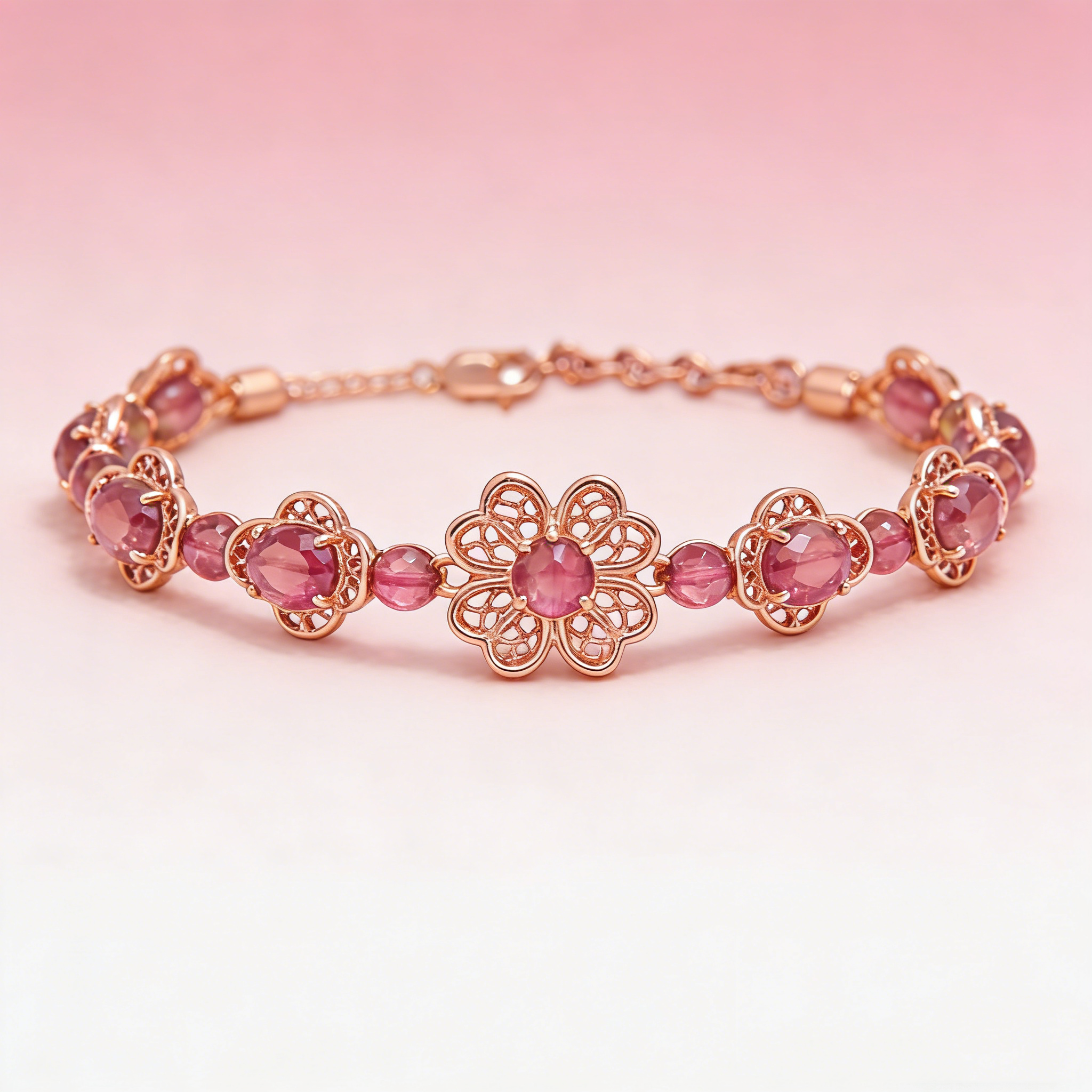 Blush Flower Filigree Bracelet
