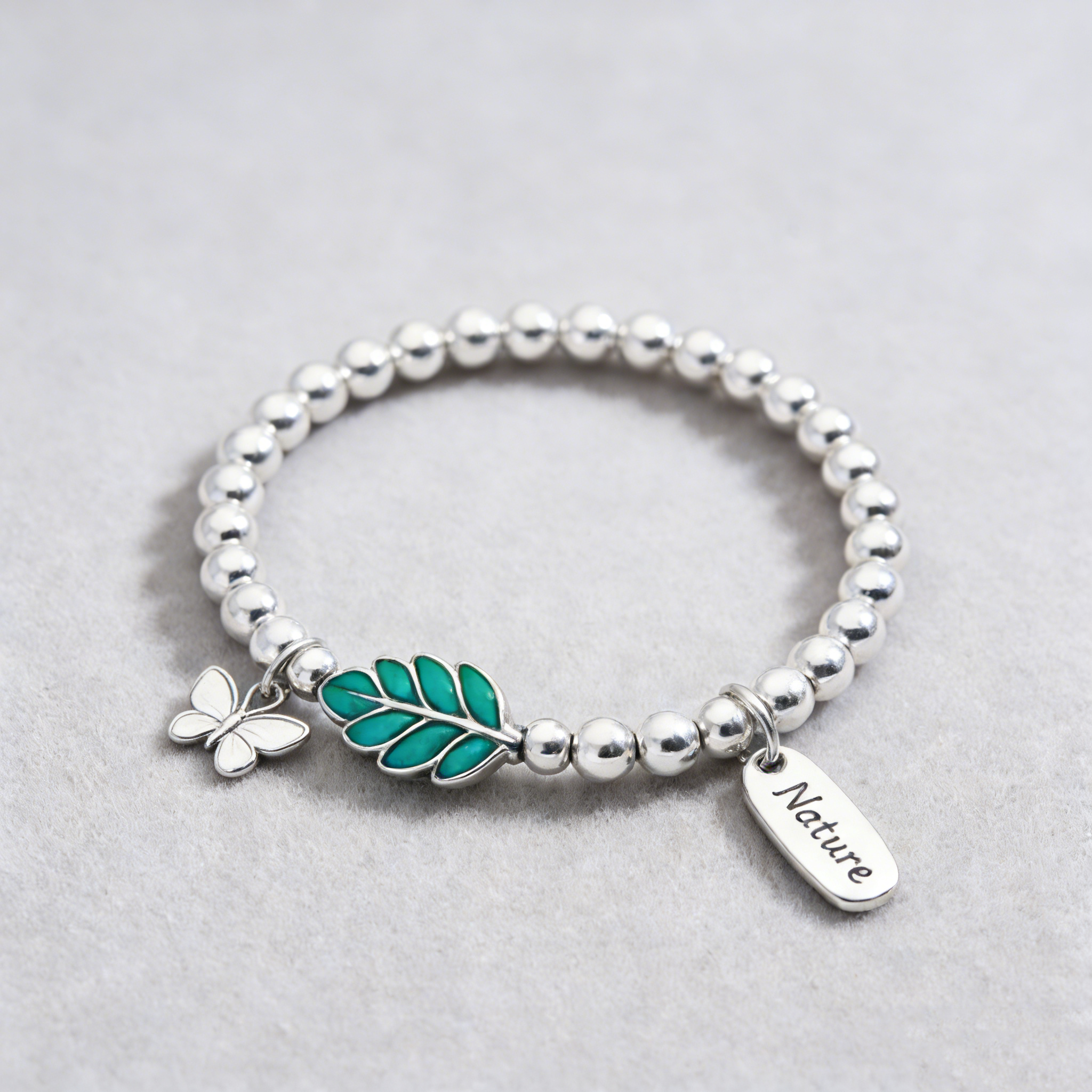 Nature Leaf & Butterfly Bracelet