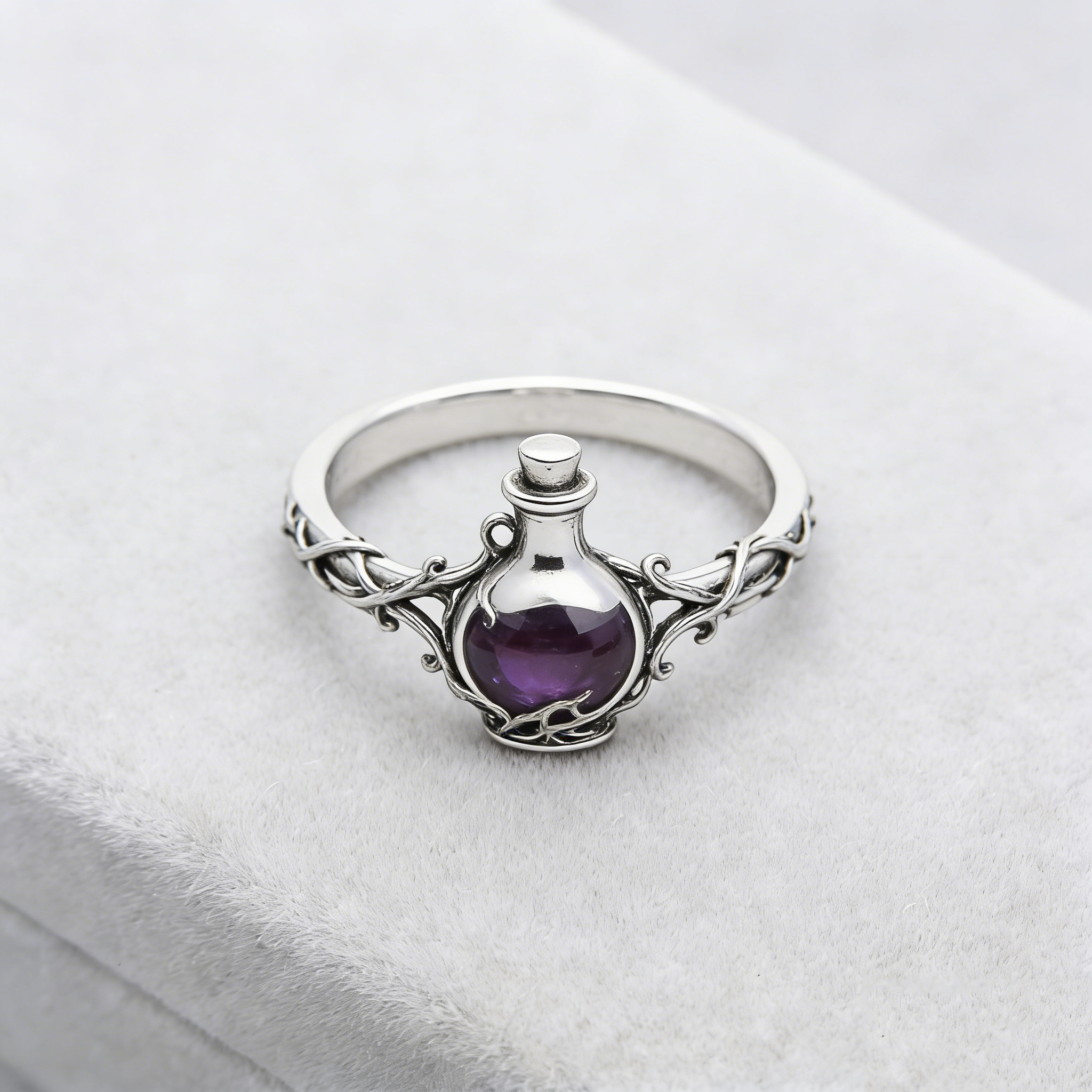 Amethyst Potion Bottle Ring