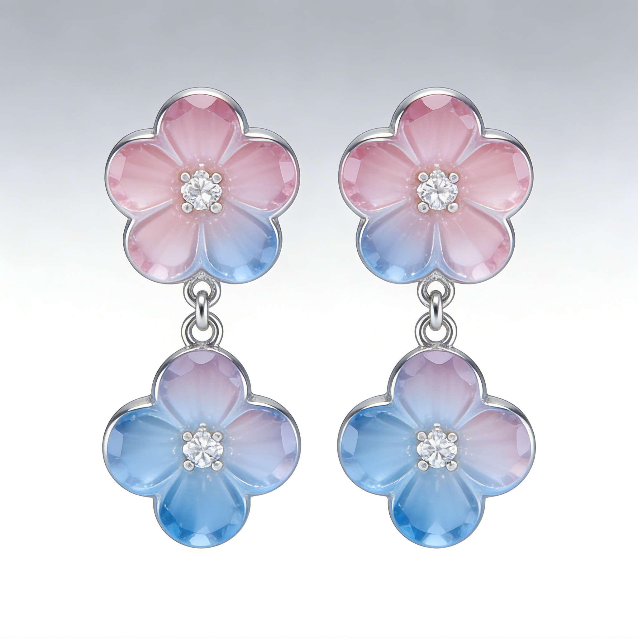 Ombré Floral Drops Earrings