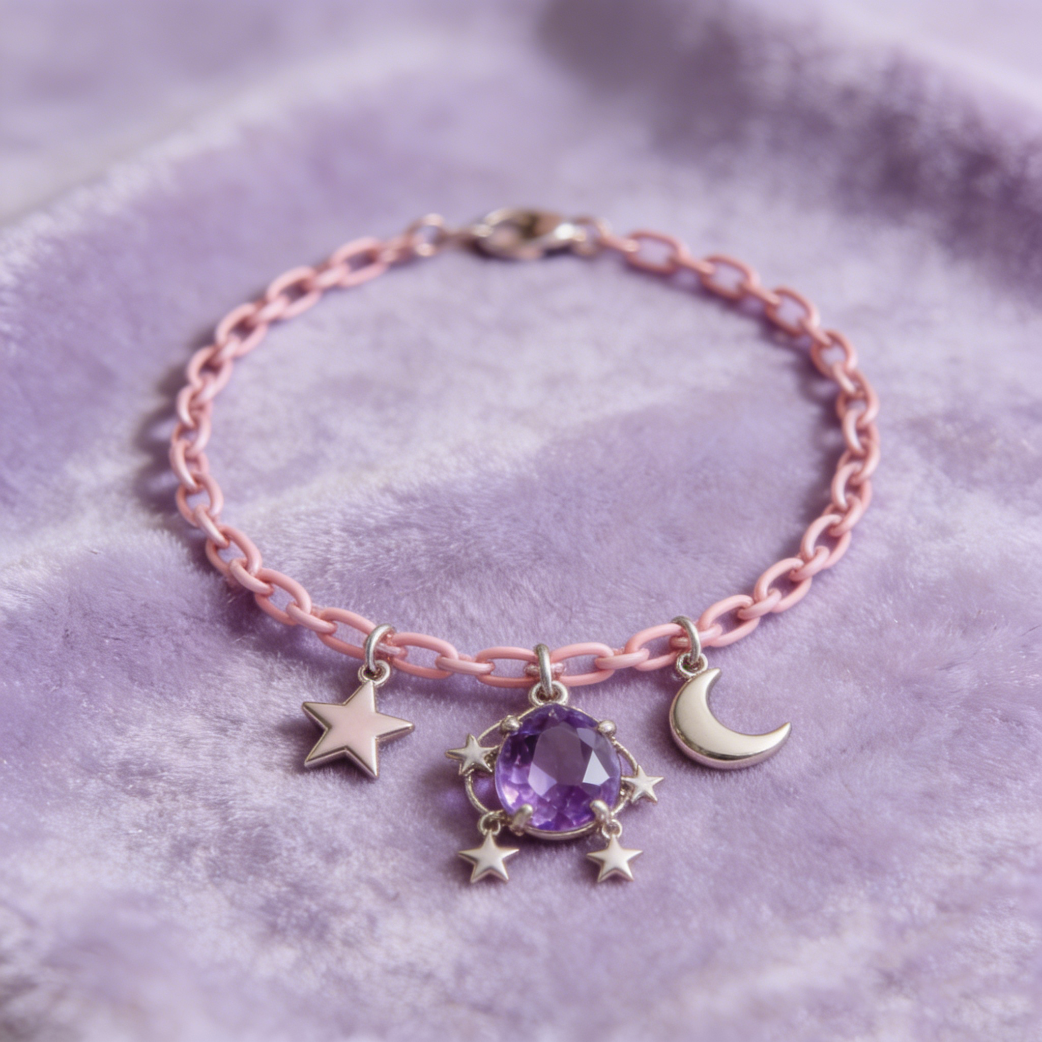 Lavender Star Moon Bracelet