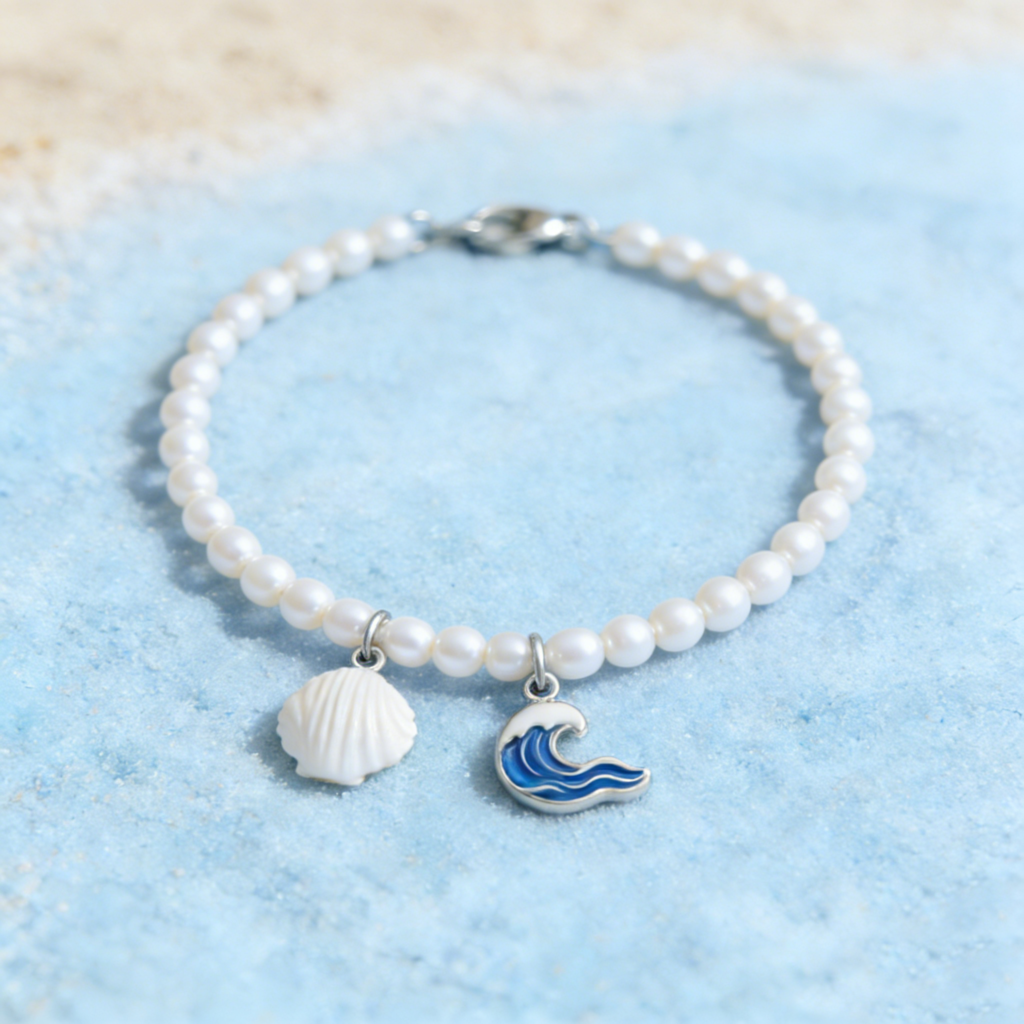 Seashell Wave Pearl Bracelet
