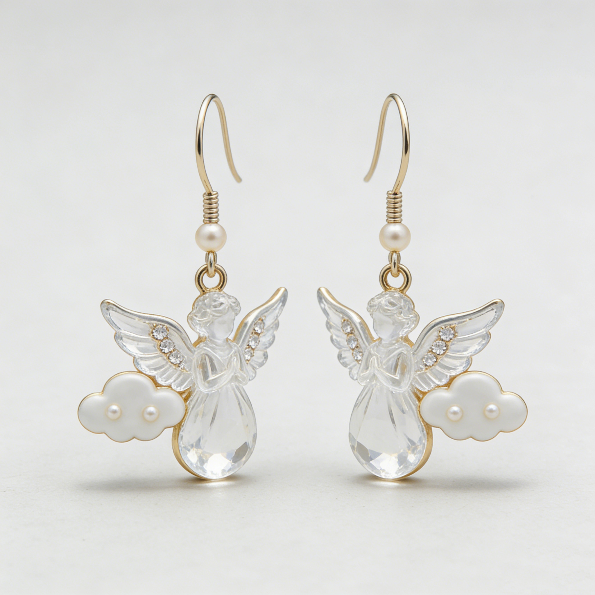 Heavenly Pearl Angel Earrings
